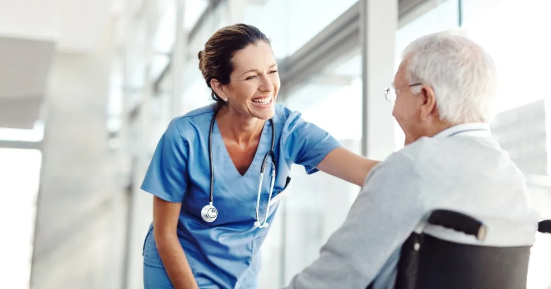 
  Healthcare professional consulting with patient
